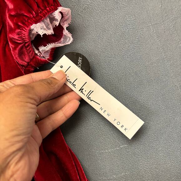 Vintage Deadstock Nicole Miller Christmas Dress Velvet Velour 24M 2 Piece Lace - Picture 5 of 13